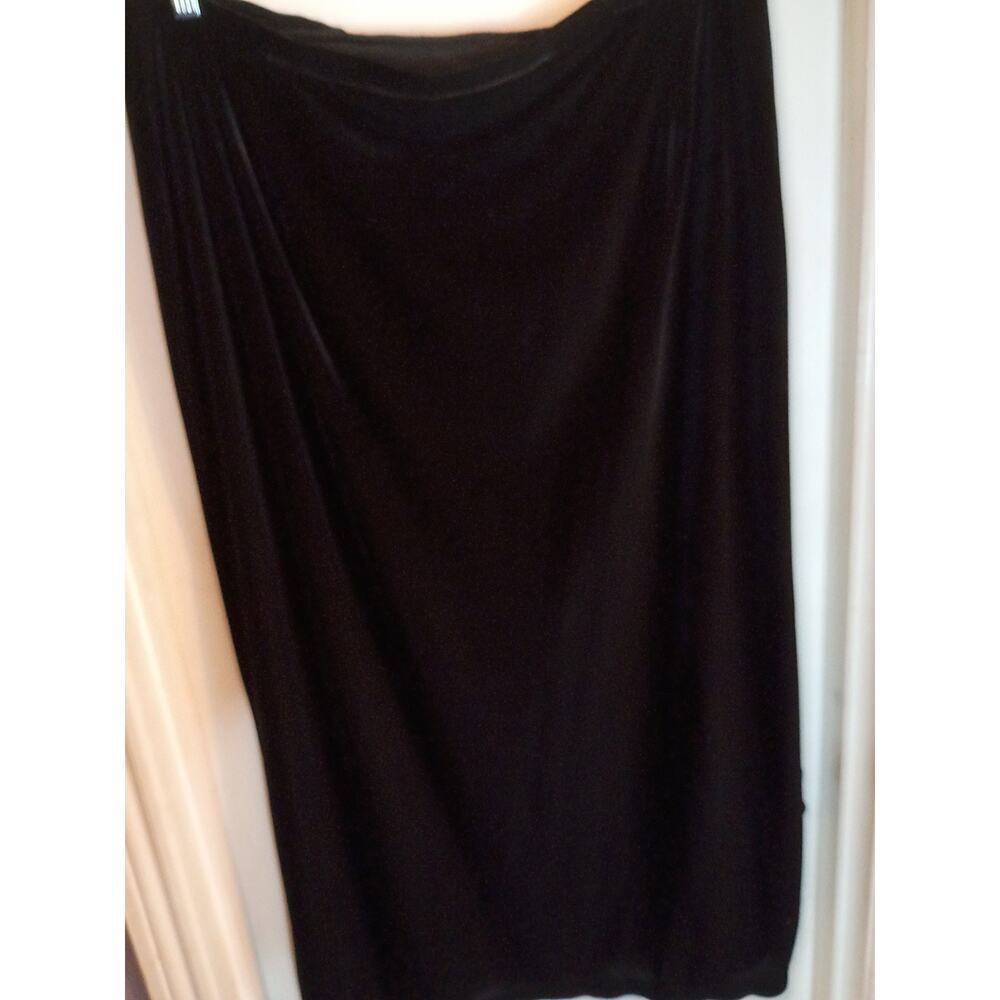 Fashion Bug Black Velvet Maxi Skirt Side Slit Sz 24W Holiday Festival - Picture 6 of 10